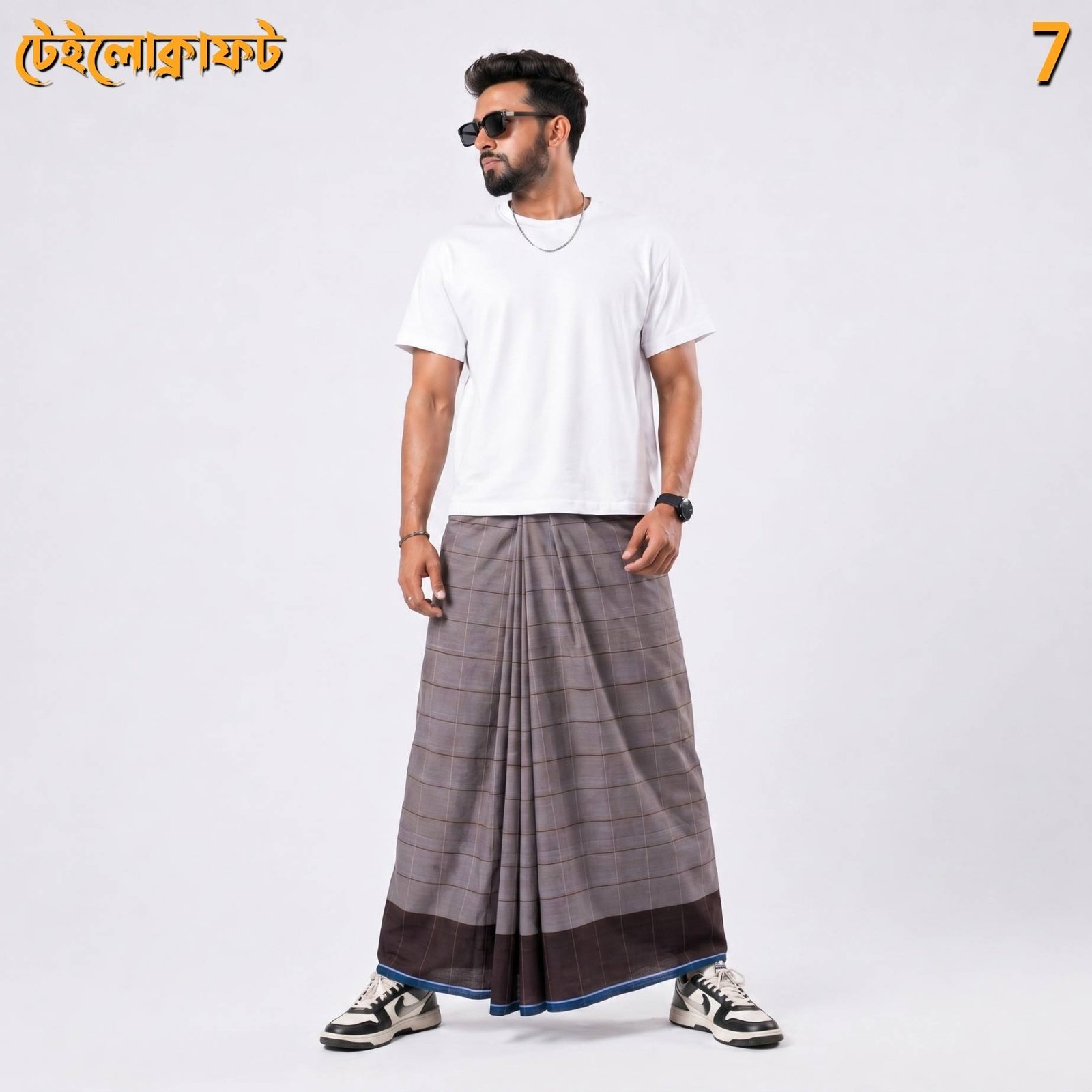 Tailocraft Men’s Pure Cotton Deep Lungi 5.5 Hand-7