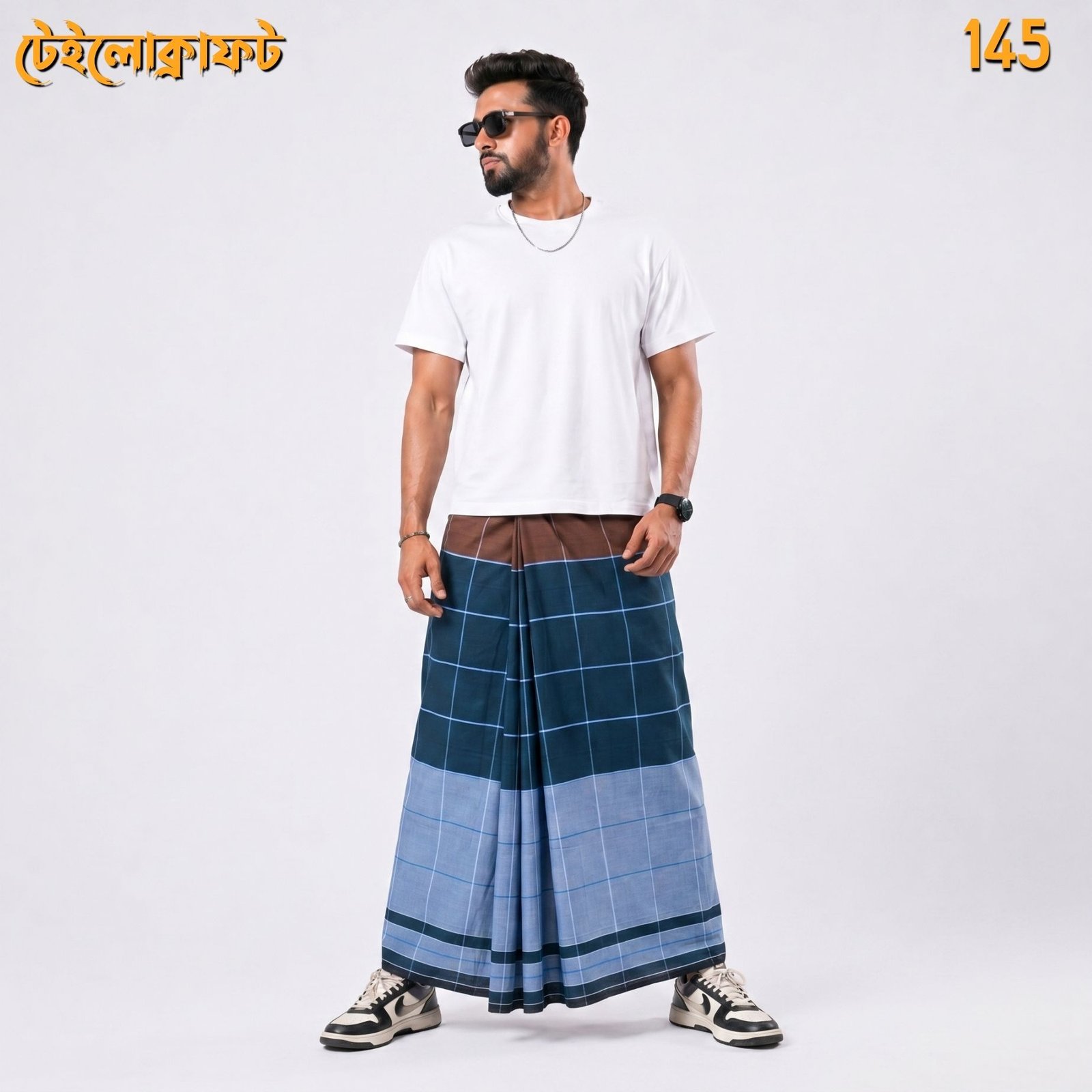 Tailocraft Men’s Pure Cotton Deep Lungi 5.5 Hand-145