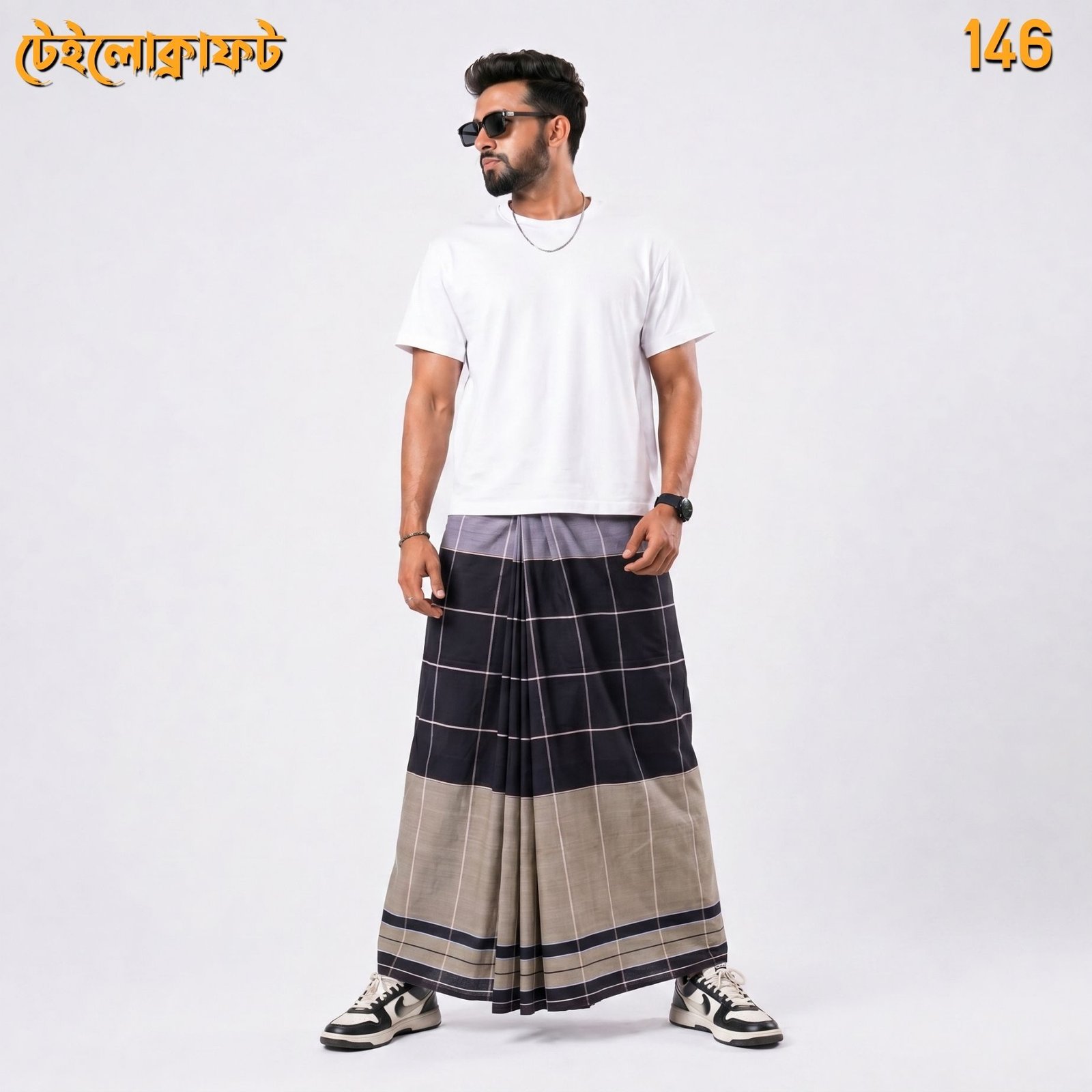 Tailocraft Men’s Pure Cotton Deep Lungi 5.5 Hand-146