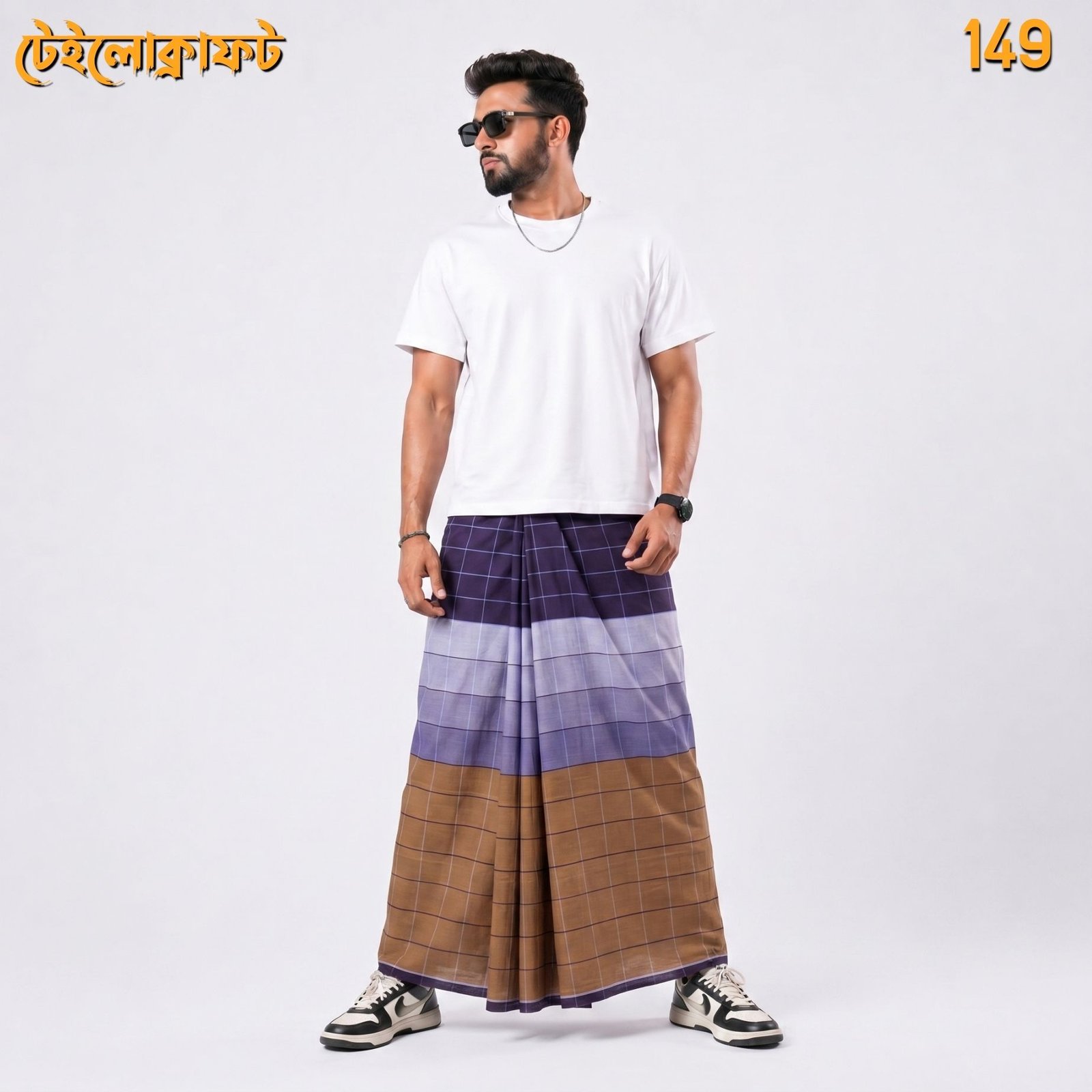 Tailocraft Men’s Pure Cotton Deep Lungi 5.5 Hand-149