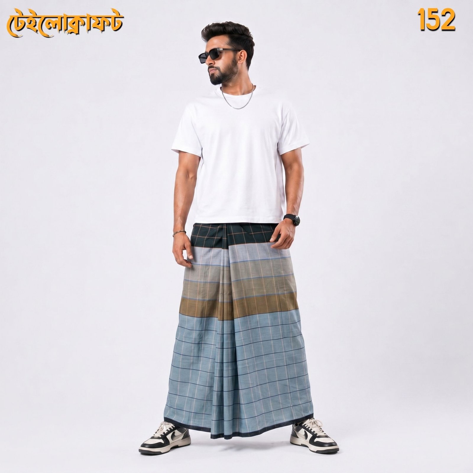 Tailocraft Men’s Pure Cotton Deep Lungi 5.5 Hand-152