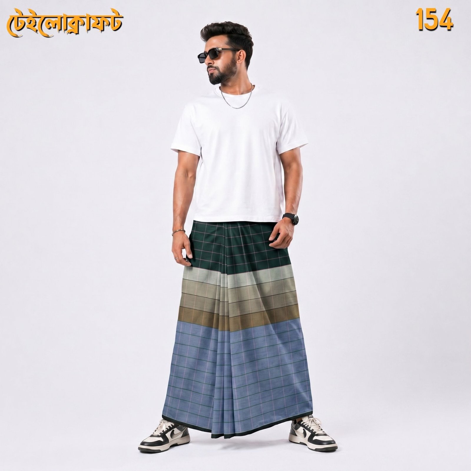 Tailocraft Men’s Pure Cotton Deep Lungi 5.5 Hand-154