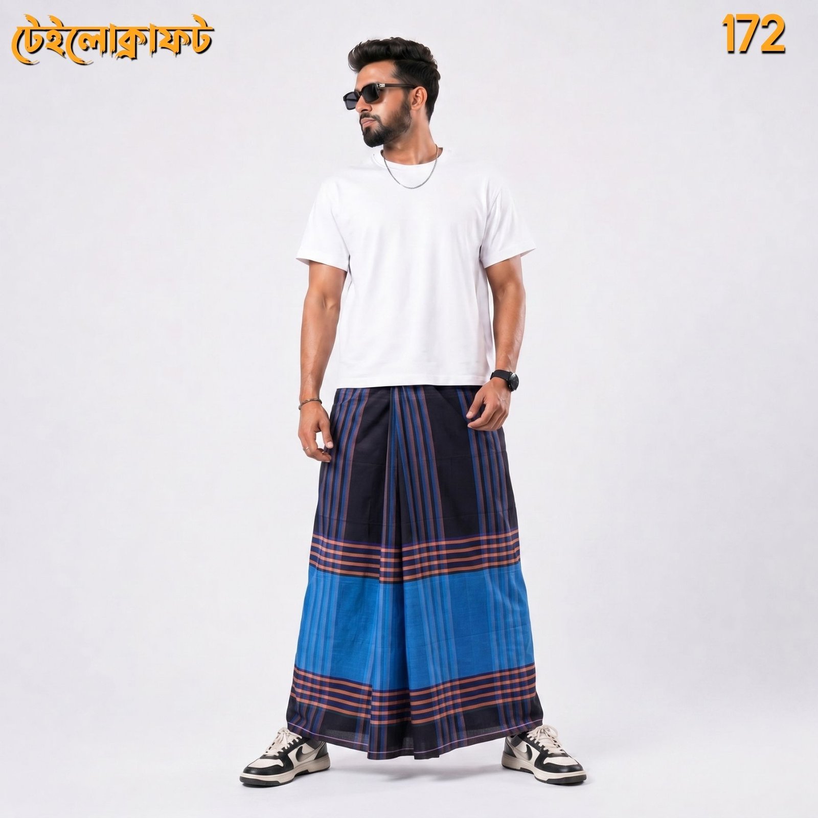 Tailocraft Men’s Pure Cotton Deep Lungi 5.5 Hand-172