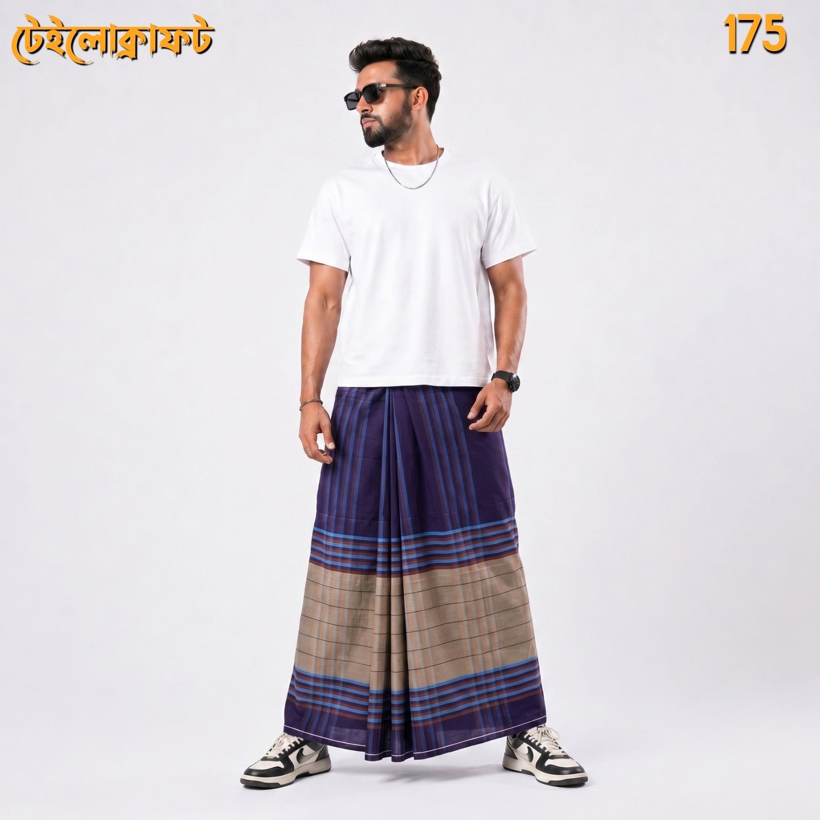 Tailocraft Men’s Pure Cotton Deep Lungi 5.5 Hand-175