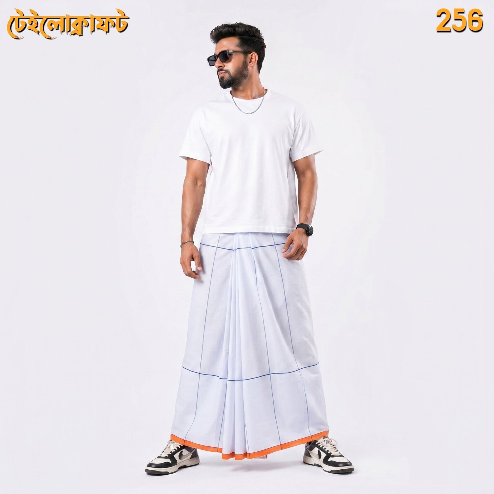 Tailocraft Men’s Pure Cotton Light Lungi 5.5 Hand-256