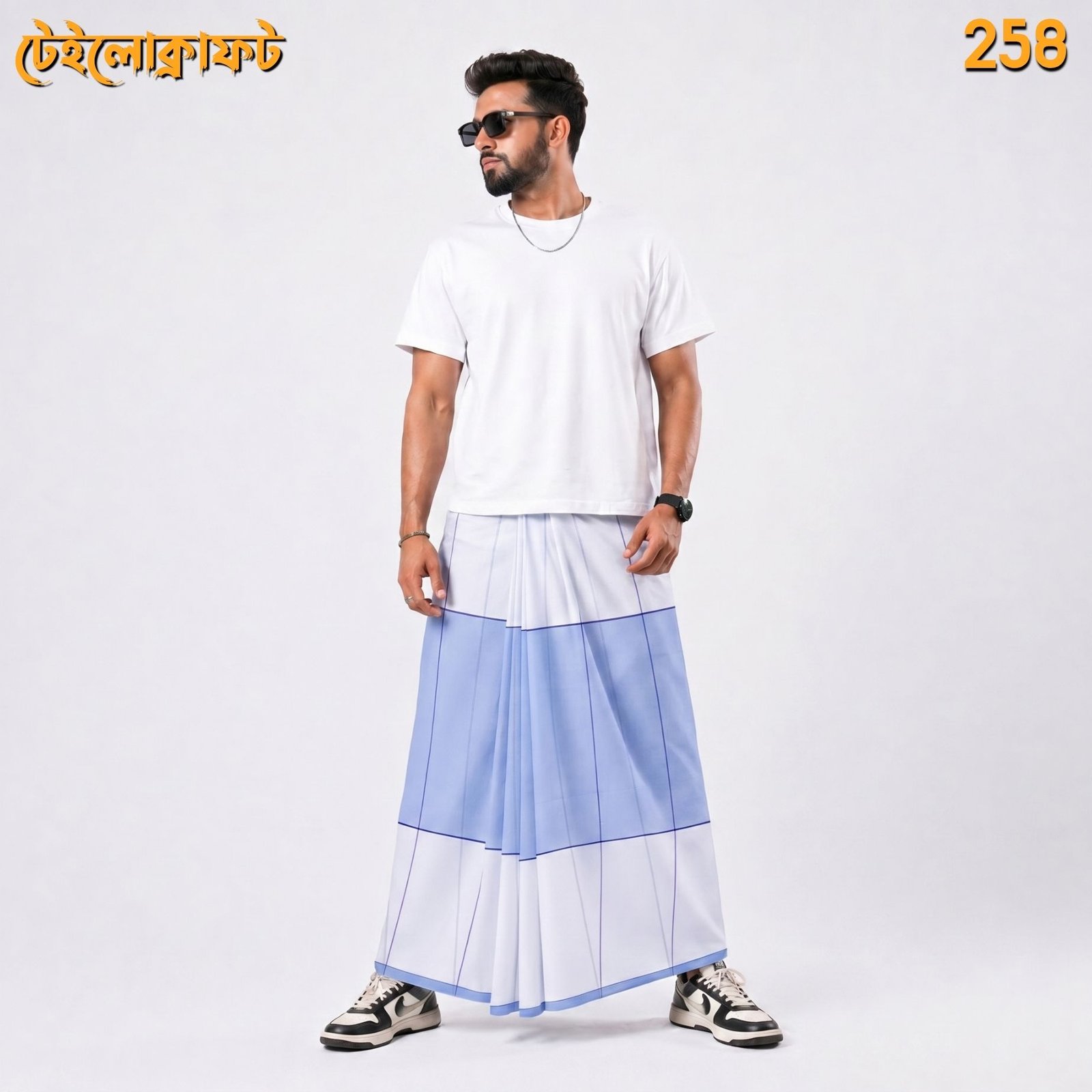 Tailocraft Men’s Pure Cotton Light Lungi 5.5 Hand-258