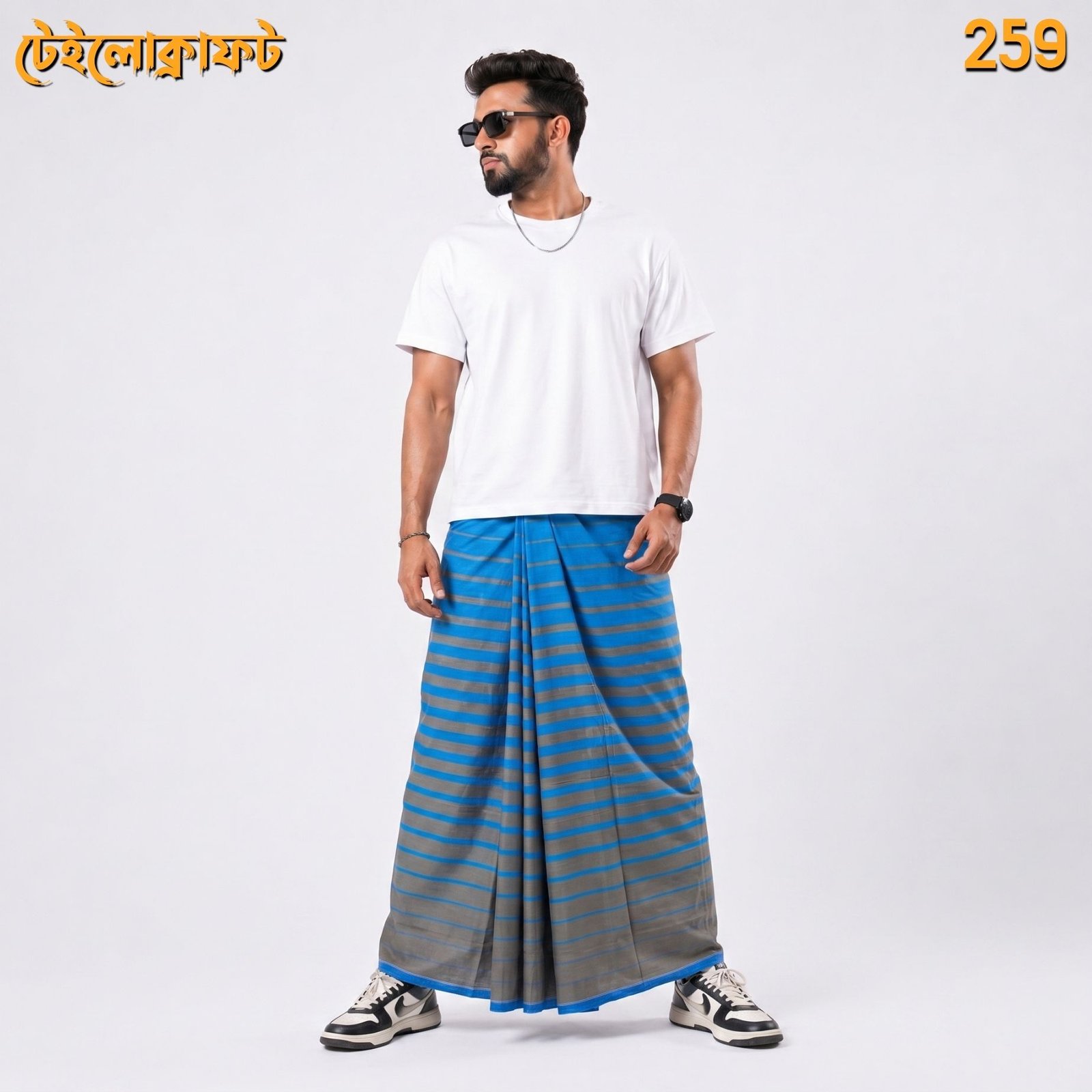 Tailocraft Men’s Pure Cotton Deep Lungi 5.5 Hand-259