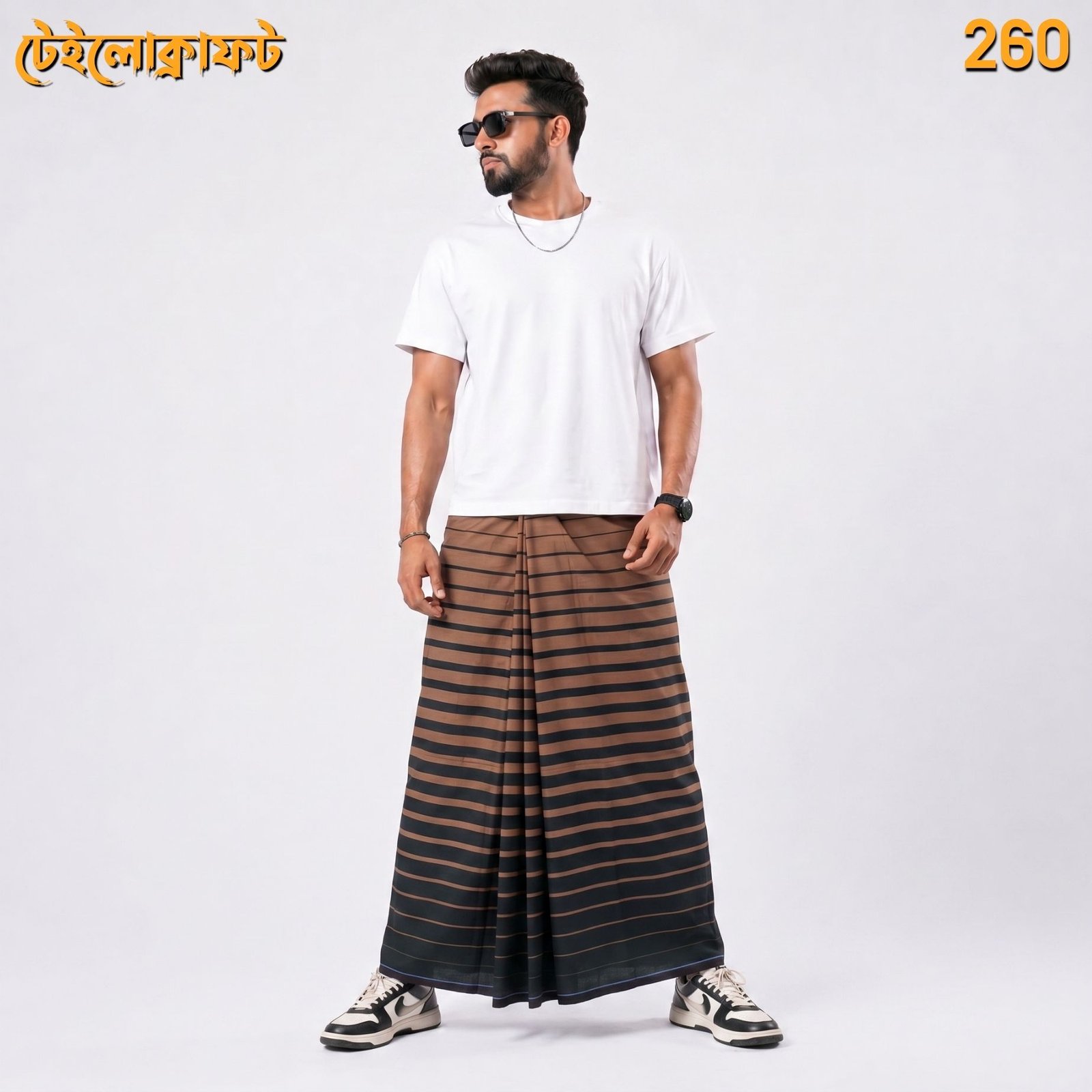 Tailocraft Men’s Pure Cotton Deep Lungi 5.5 Hand-260