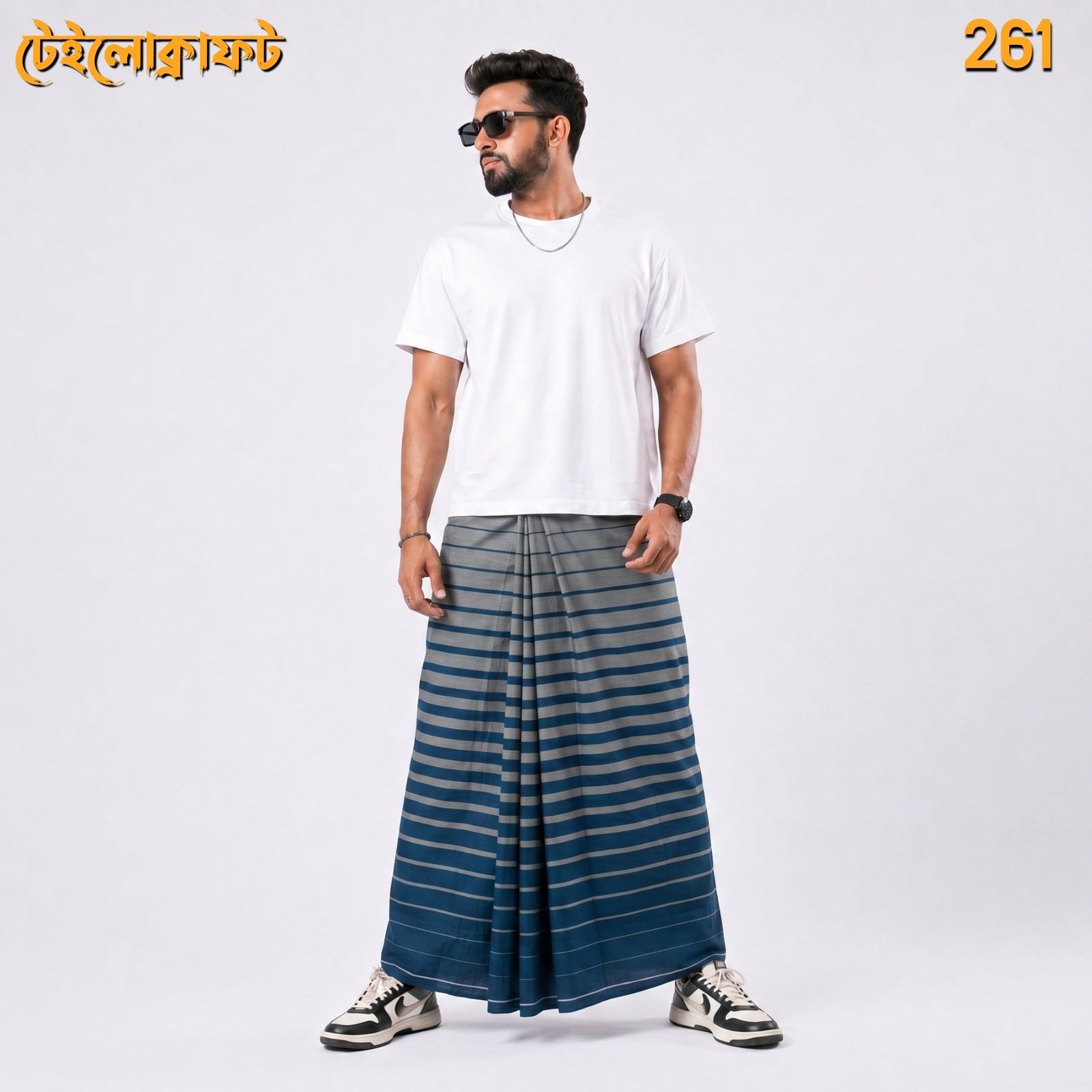Tailocraft Men’s Pure Cotton Deep Lungi 5.5 Hand-261