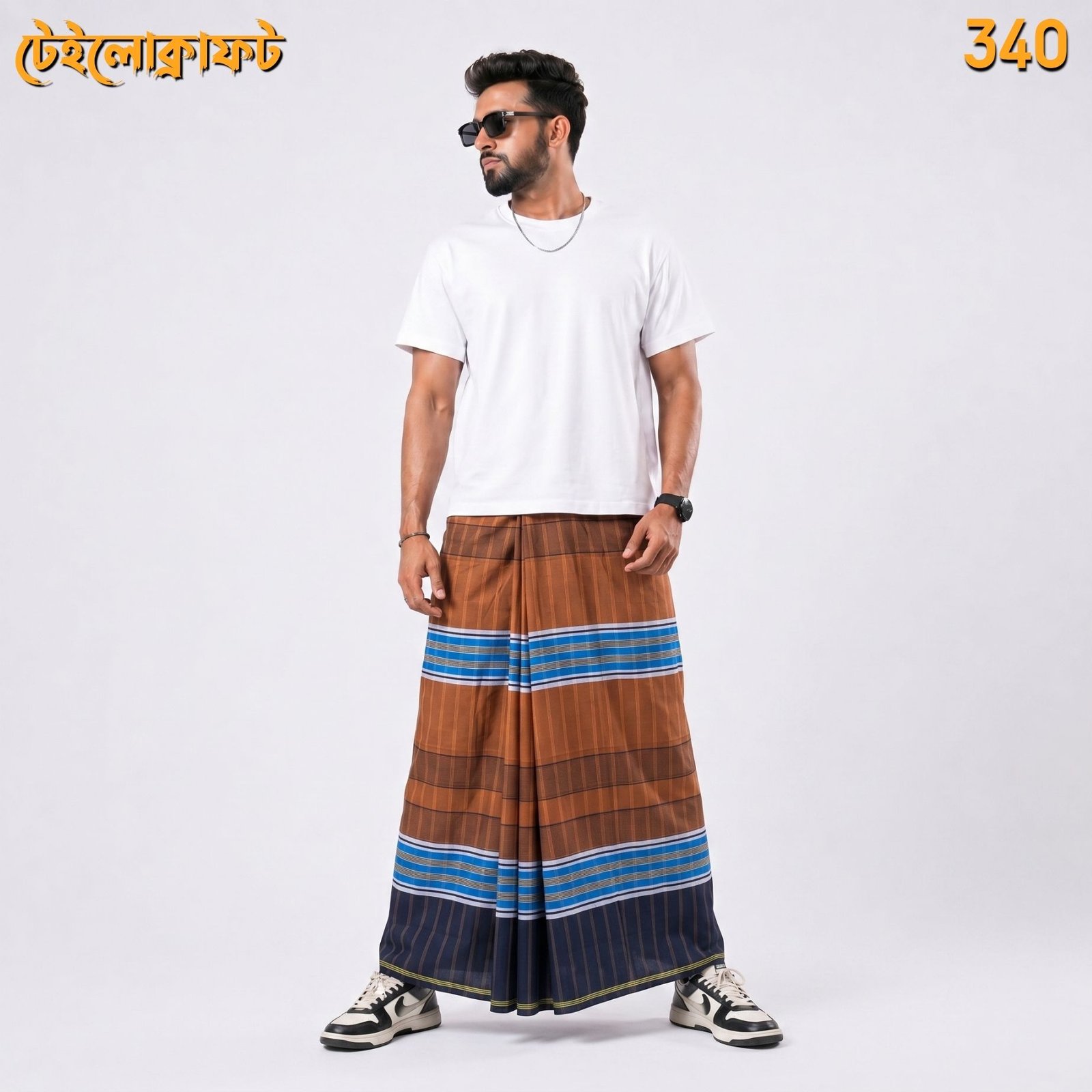 Tailocraft Men’s Pure Cotton Deep Lungi 5.5 Hand-340