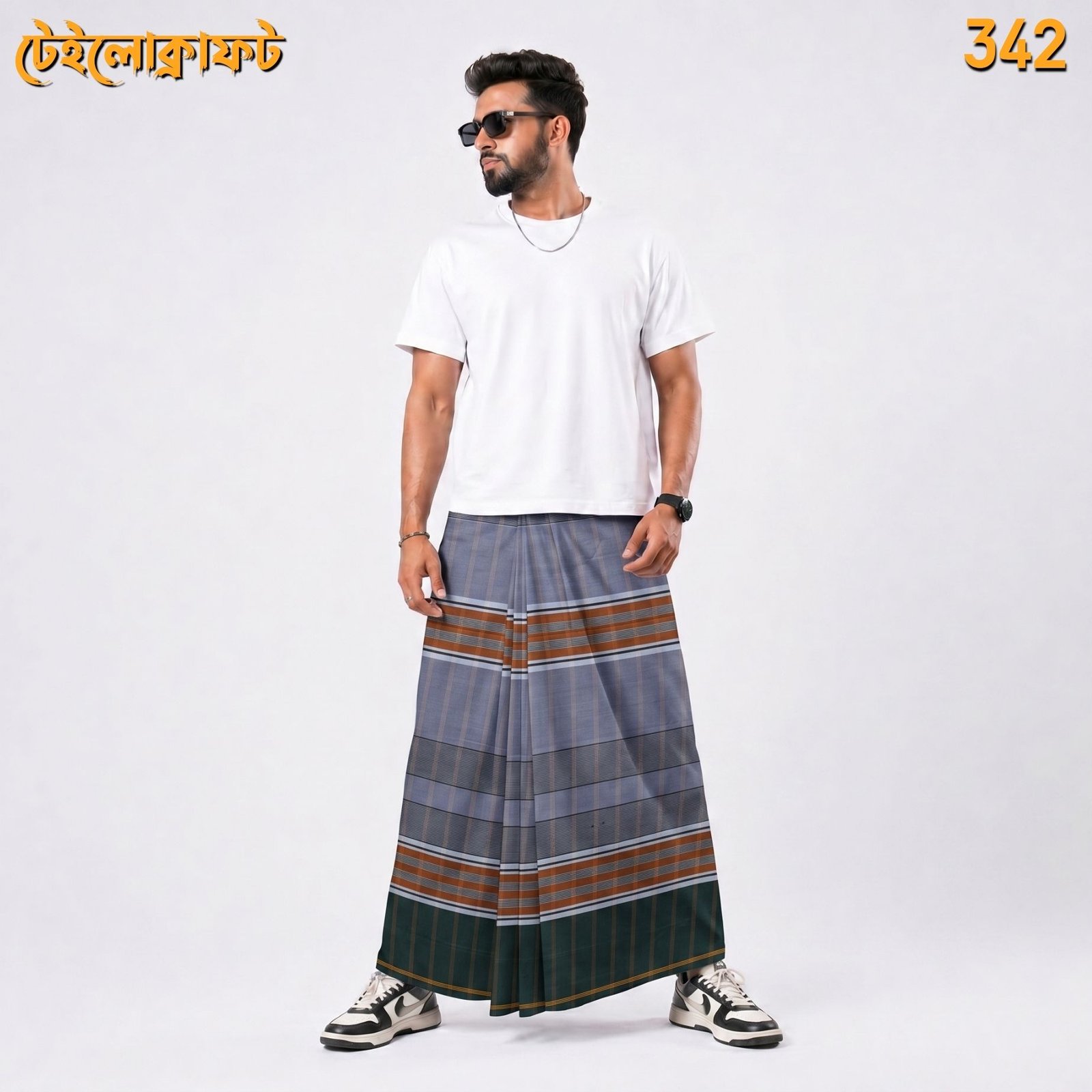 Tailocraft Men’s Pure Cotton Deep Lungi 5.5 Hand-342