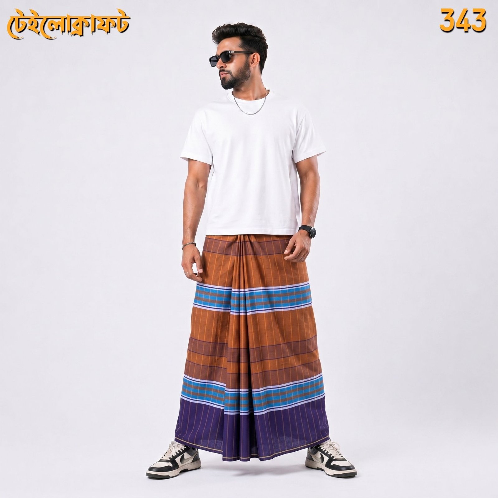 Tailocraft Men’s Pure Cotton Deep Lungi 5.5 Hand-343