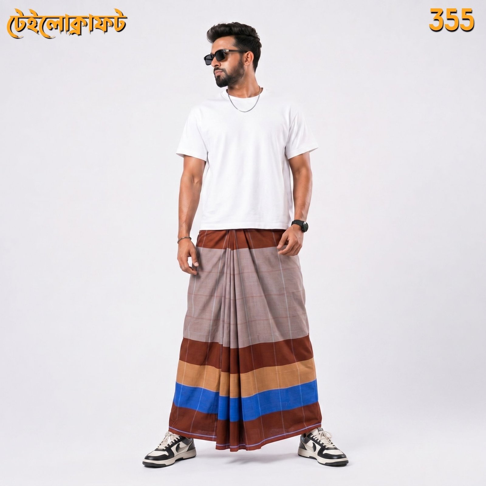 Tailocraft Men’s Pure Cotton Deep Lungi 5.5 Hand-355