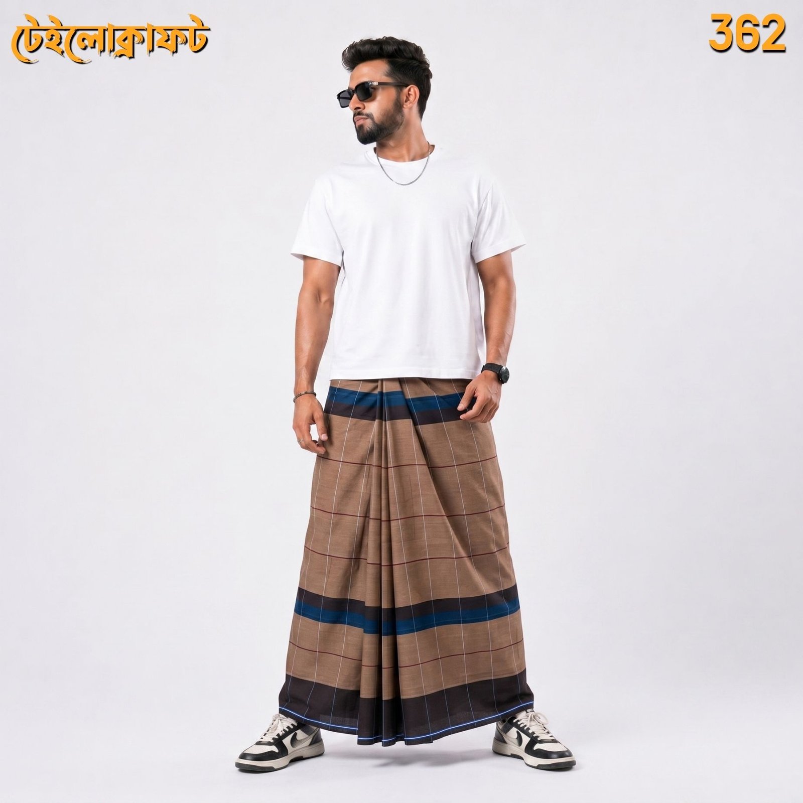 Tailocraft Men’s Pure Cotton Deep Lungi 5.5 Hand-362