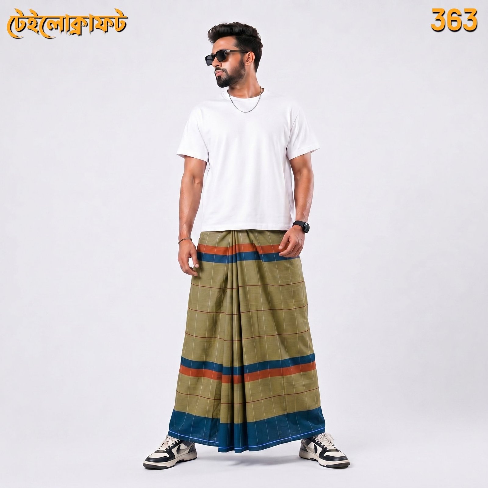 Tailocraft Men’s Pure Cotton Deep Lungi 5.5 Hand-363