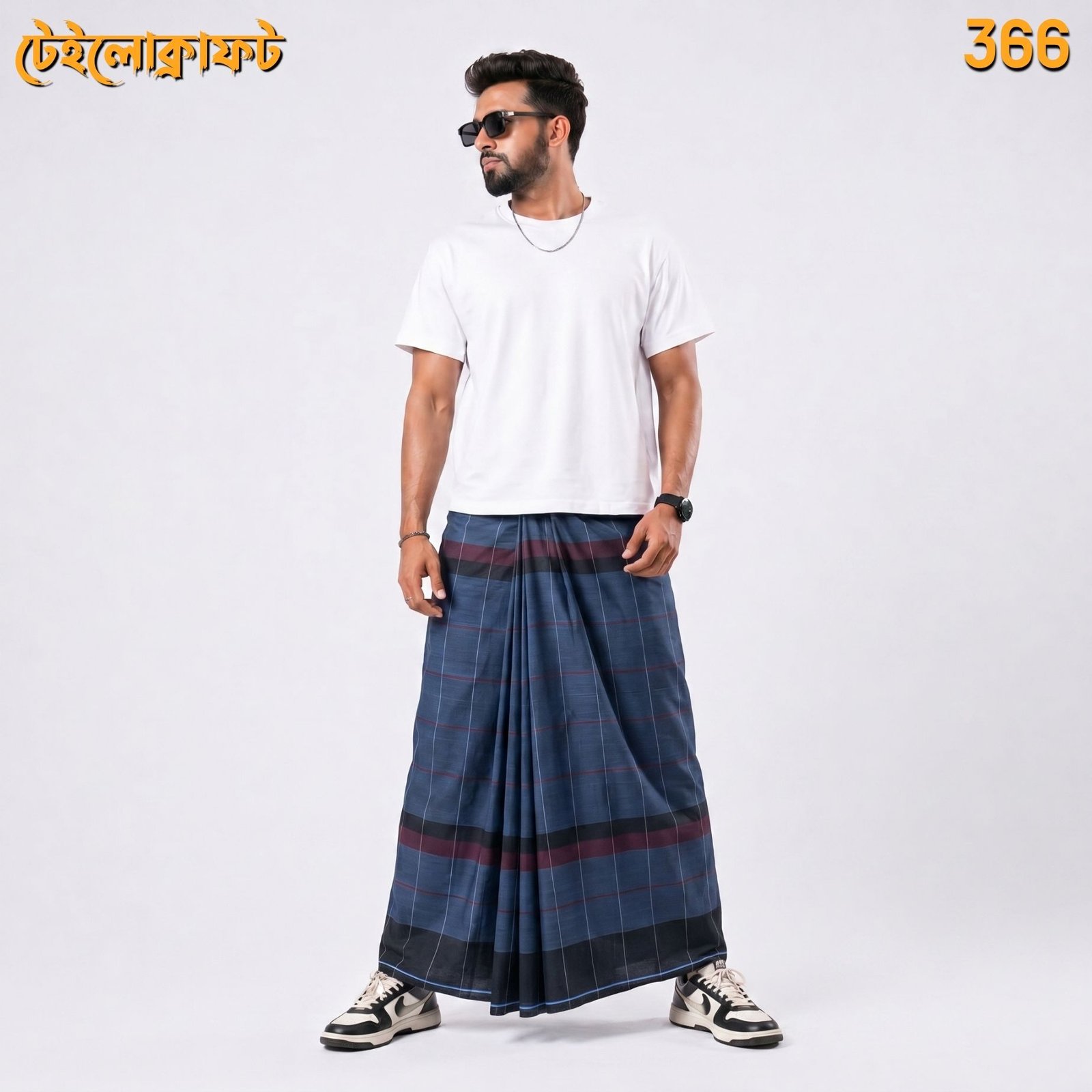 Tailocraft Men’s Pure Cotton Deep Lungi 5.5 Hand-366