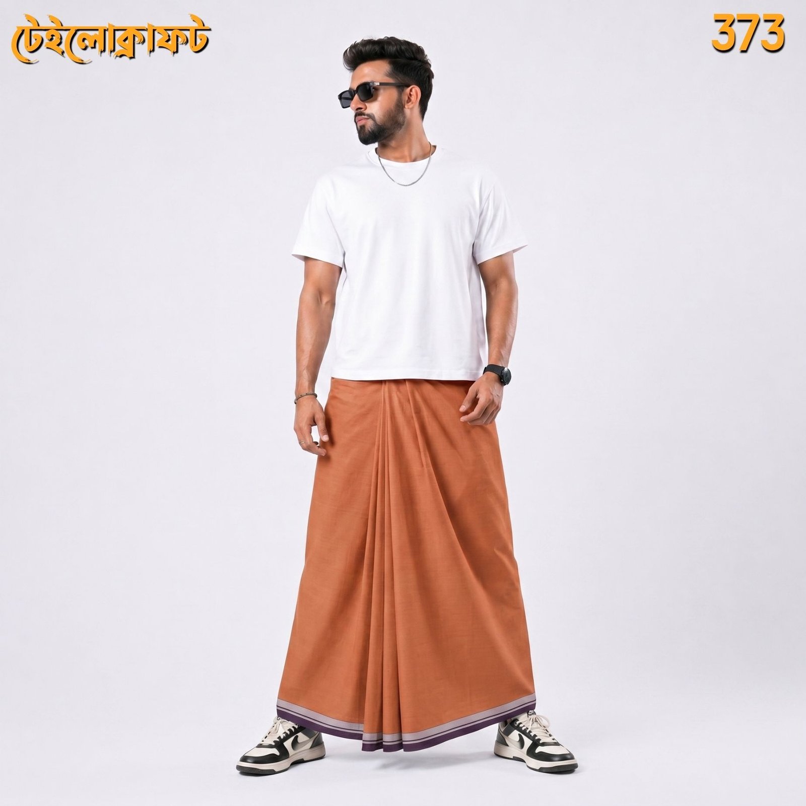 Tailocraft Men’s Pure Cotton Deep Solid Lungi 5.5 Hand-373
