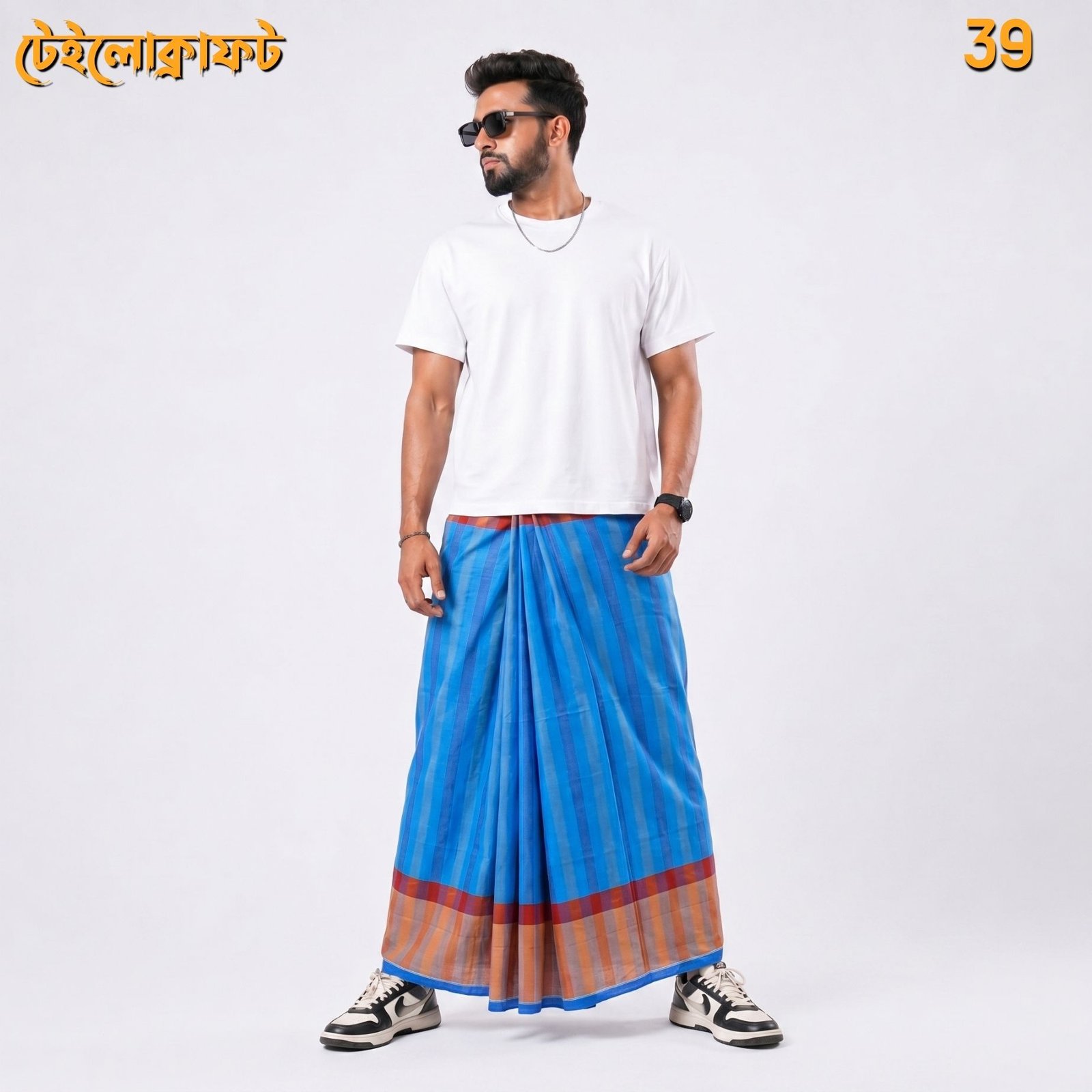 Tailocraft Men’s Pure Cotton Deep Lungi 5.5 Hand-39