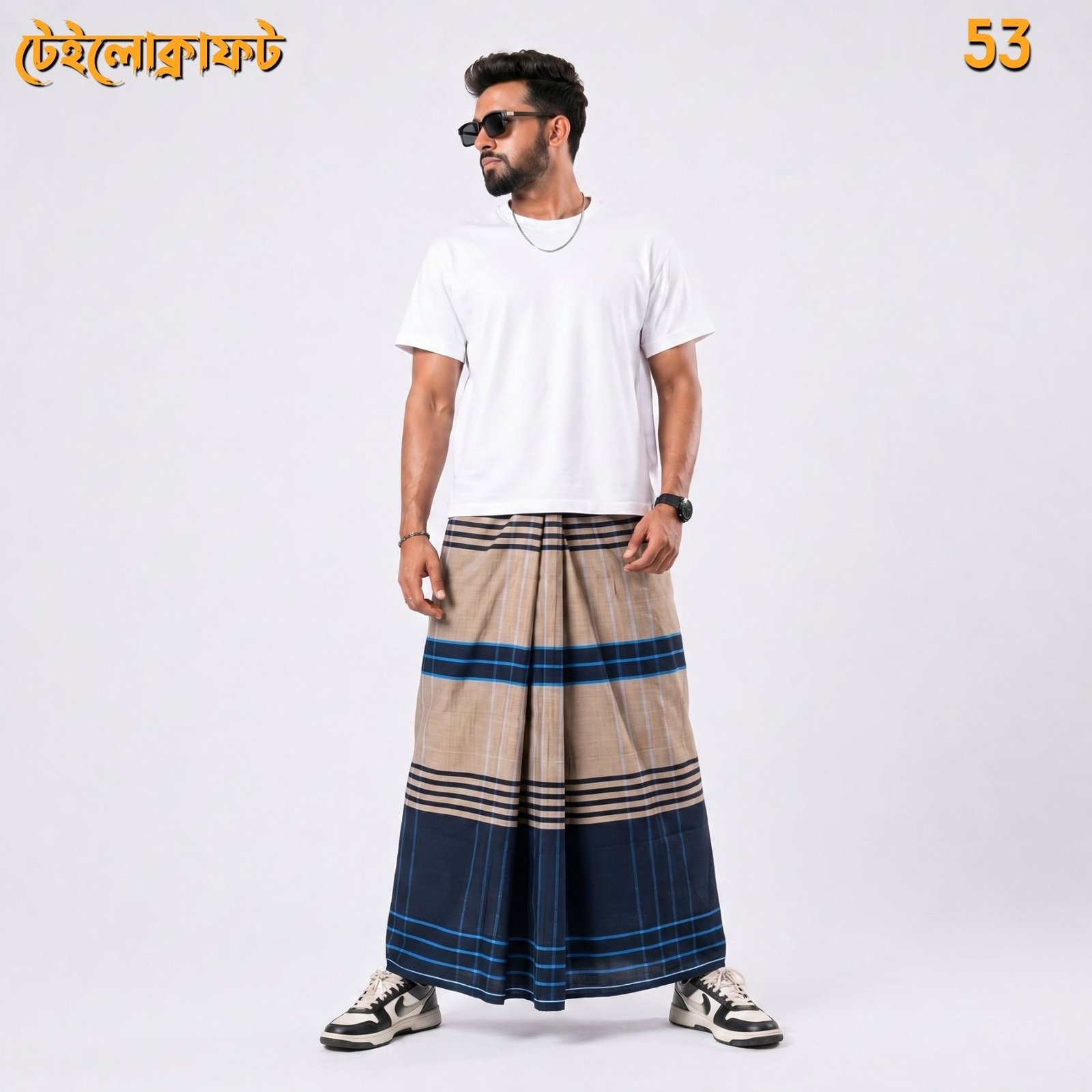 Tailocraft Men’s Pure Cotton Deep Lungi 5.5 Hand-53